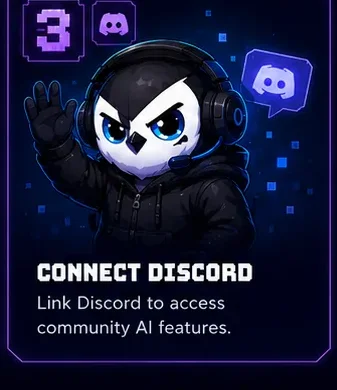 Step 3 — Connect Discord. Link Discord to access community AI features. (Soon.)